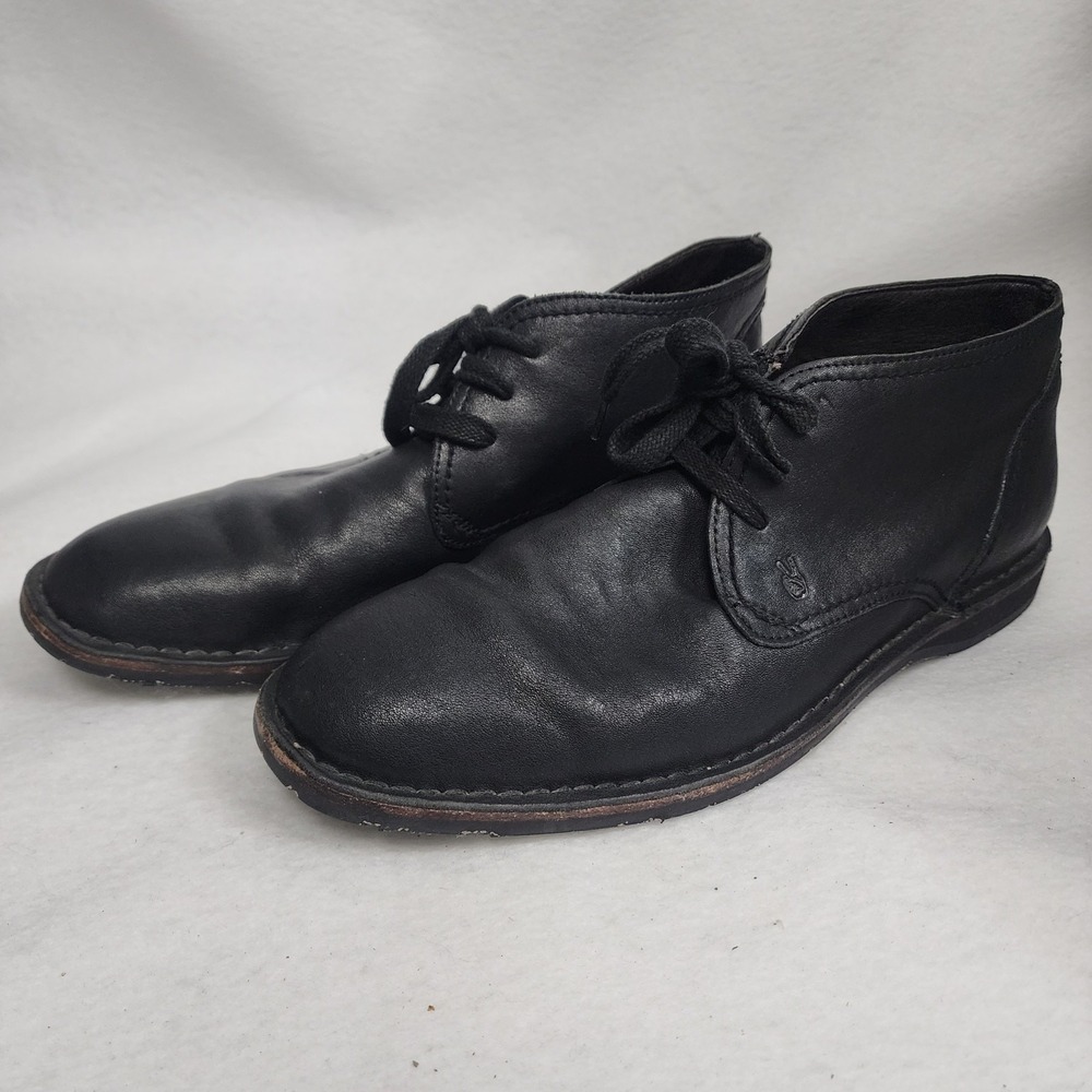 John Varvatos Mens US 10 M Hipster Chukka Boots Black Leather Lace Up Ankle
